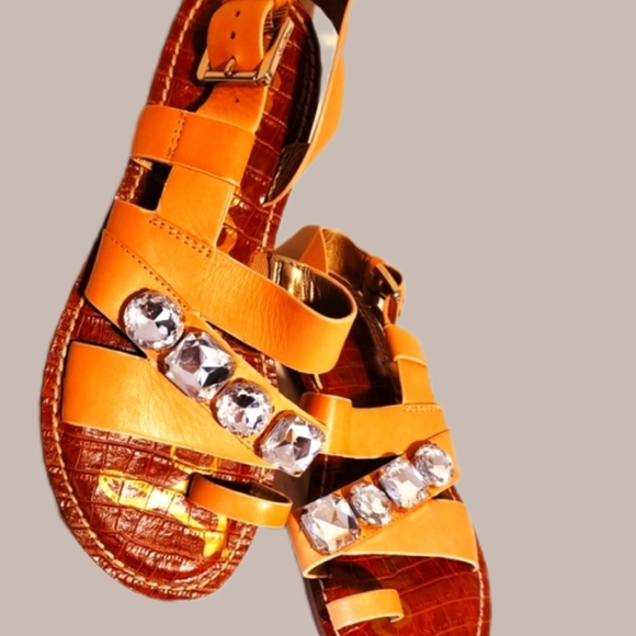 SAM EDELMAN LG. Crystal Emb.Leather Sandal-NEW-8.5 - Picture 2 of 9